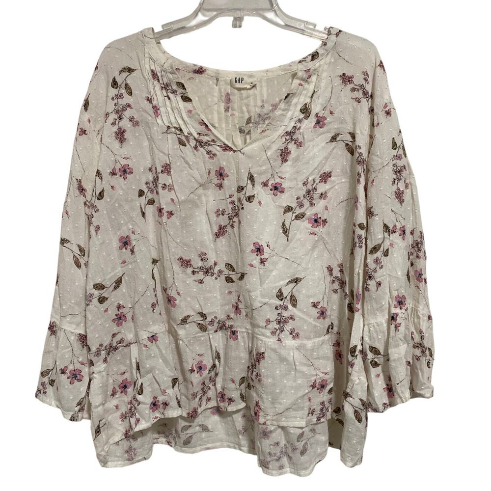 Gap Blouse Womens XL Cottage Boho Prairies Peasant Bell Sleeve Romantic Feminine